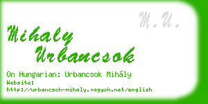 mihaly urbancsok business card