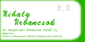 mihaly urbancsok business card